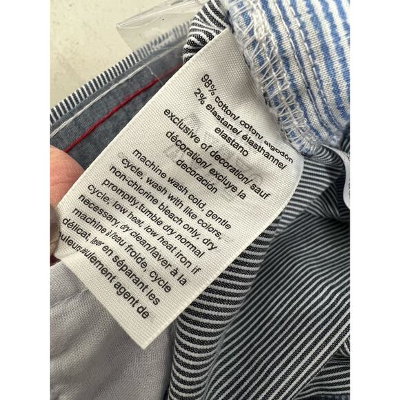 Tommy Hilfiger Hampton Chino Blue White Stripe Cropped Pants NWT Women’s Size 12 - Picture 6 of 7